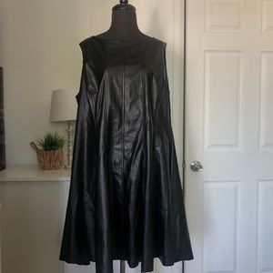 Leather black dress